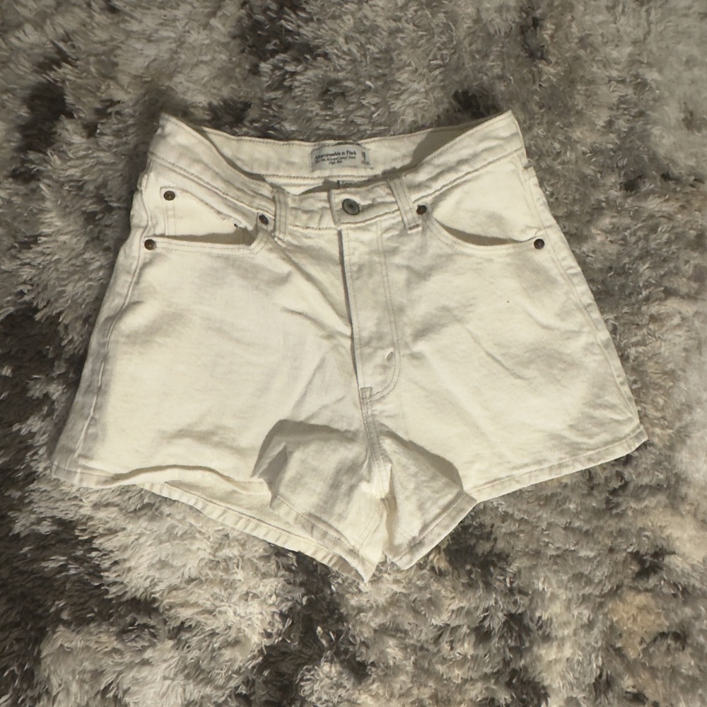 Abercrombie & Fitch White Jean Shorts